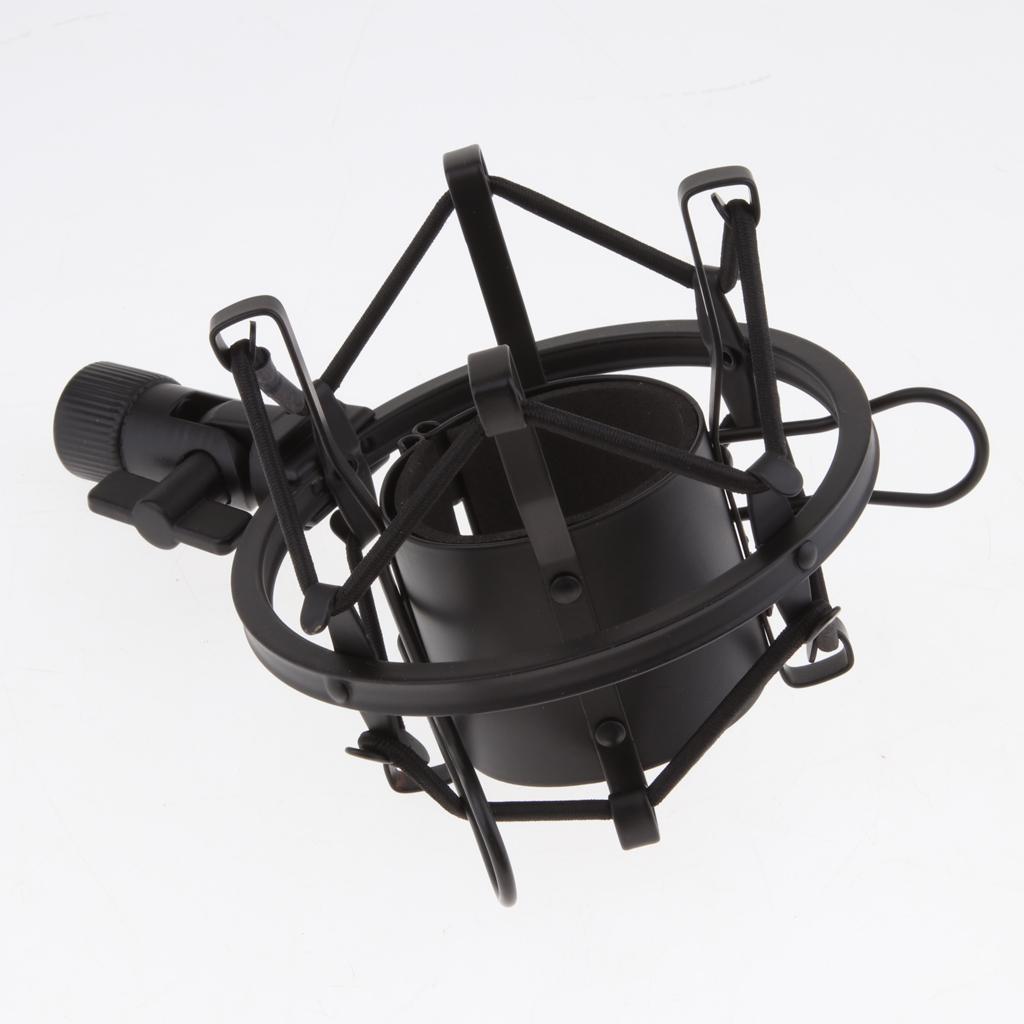 Stainless Steel Microphone  Anti-Vibration Shock Mount  Black-4.5cm