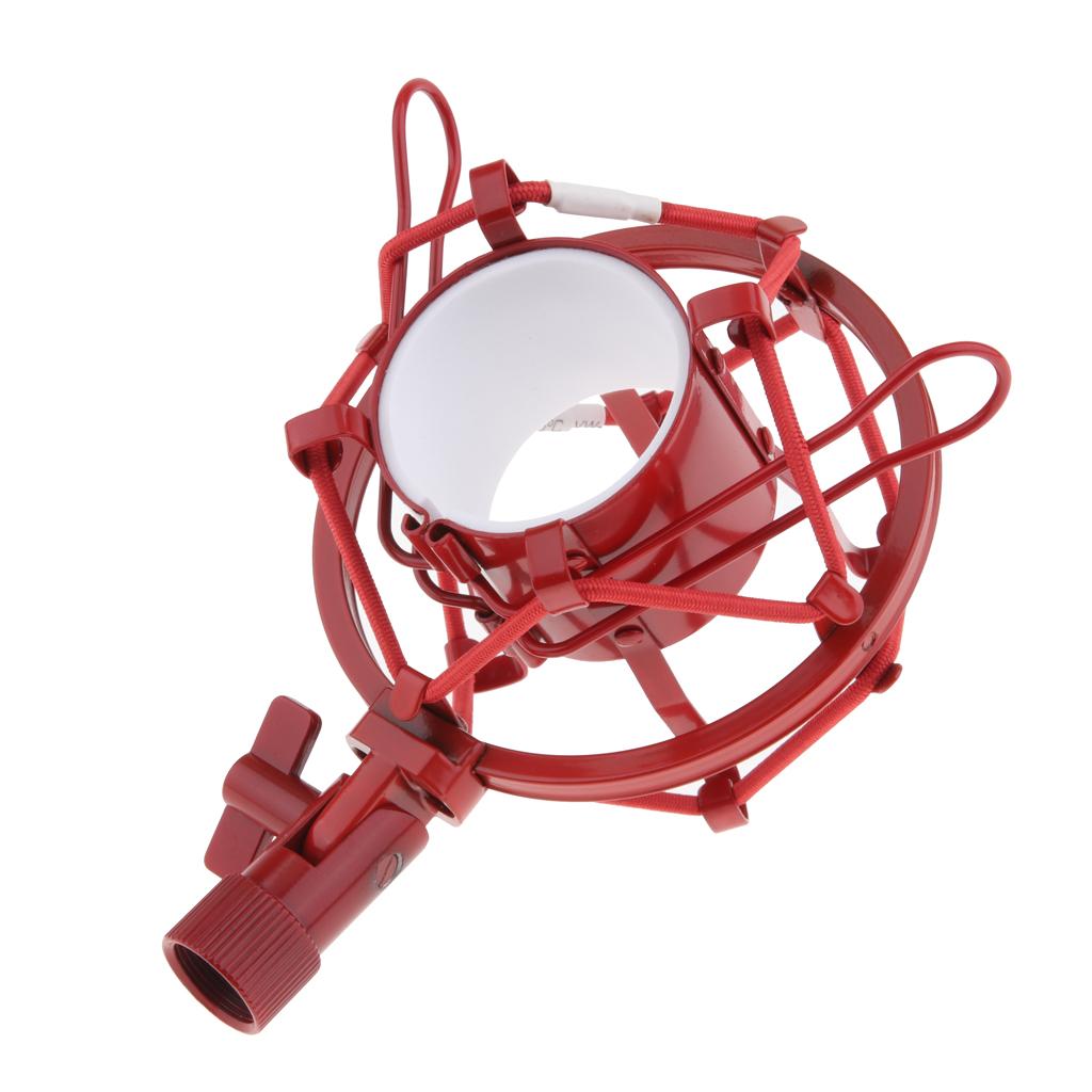 Stainless Steel Microphone  Anti-Vibration Shock Mount  Red
