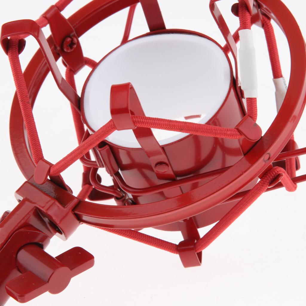 Stainless Steel Microphone  Anti-Vibration Shock Mount  Red
