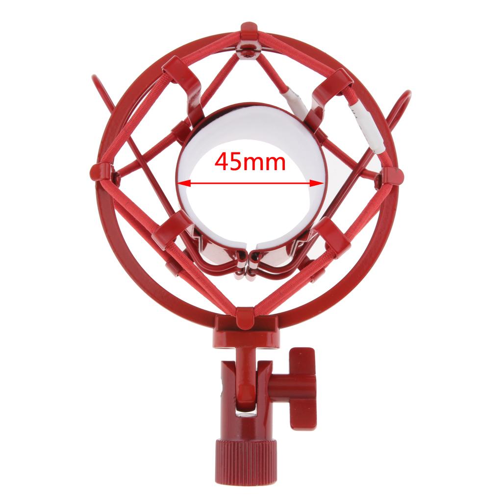 Stainless Steel Microphone  Anti-Vibration Shock Mount  Red