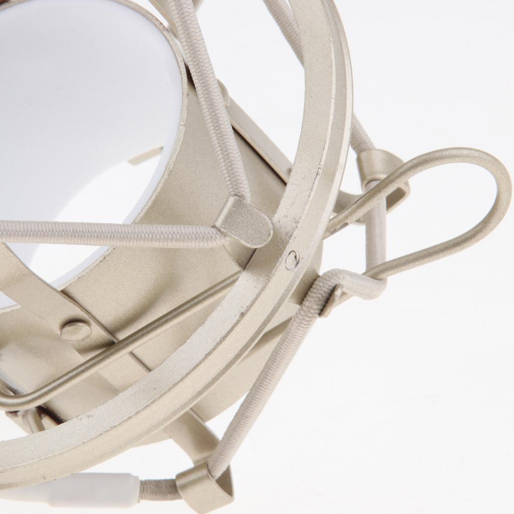 Stainless Steel Microphone  Anti-Vibration Shock Mount  Silver White-5cm