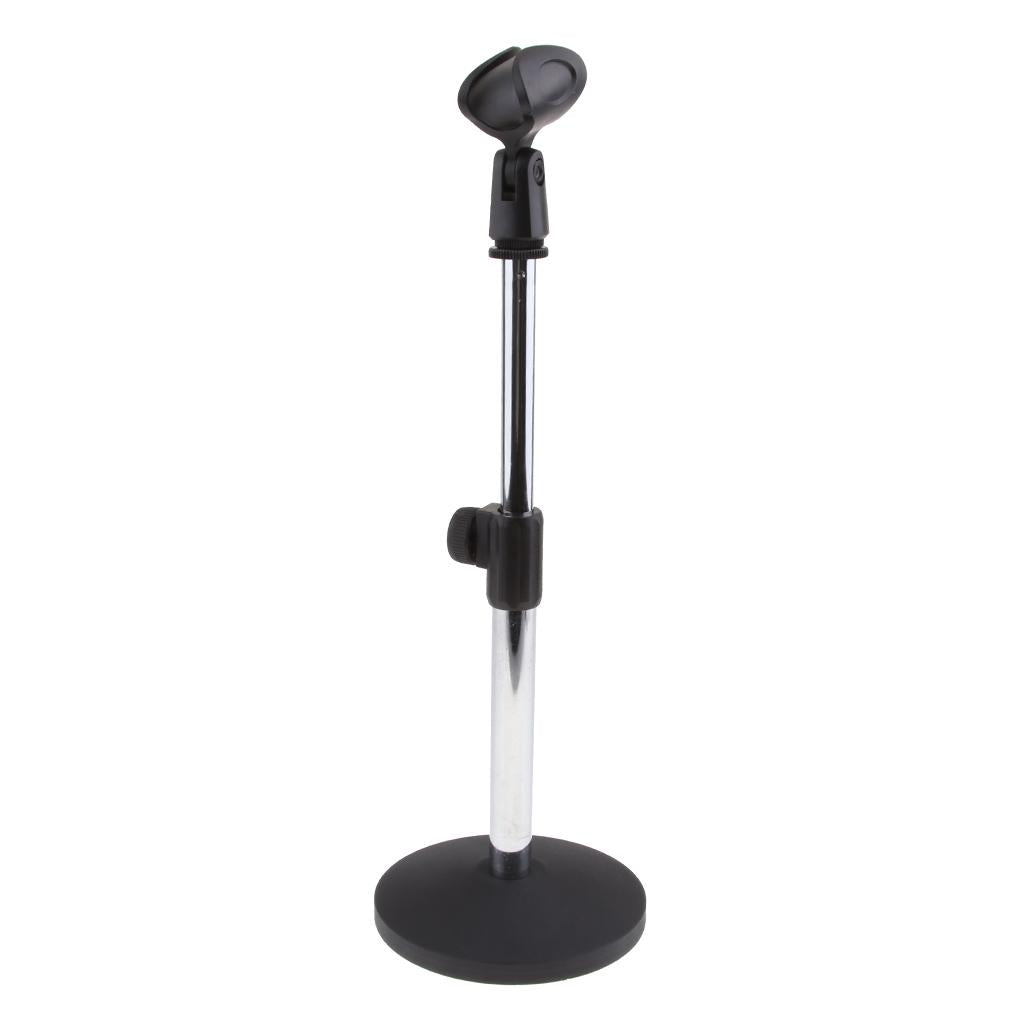 Portable Desktop Microphone Stand Holder for Podcast Meeting Lecture Silver