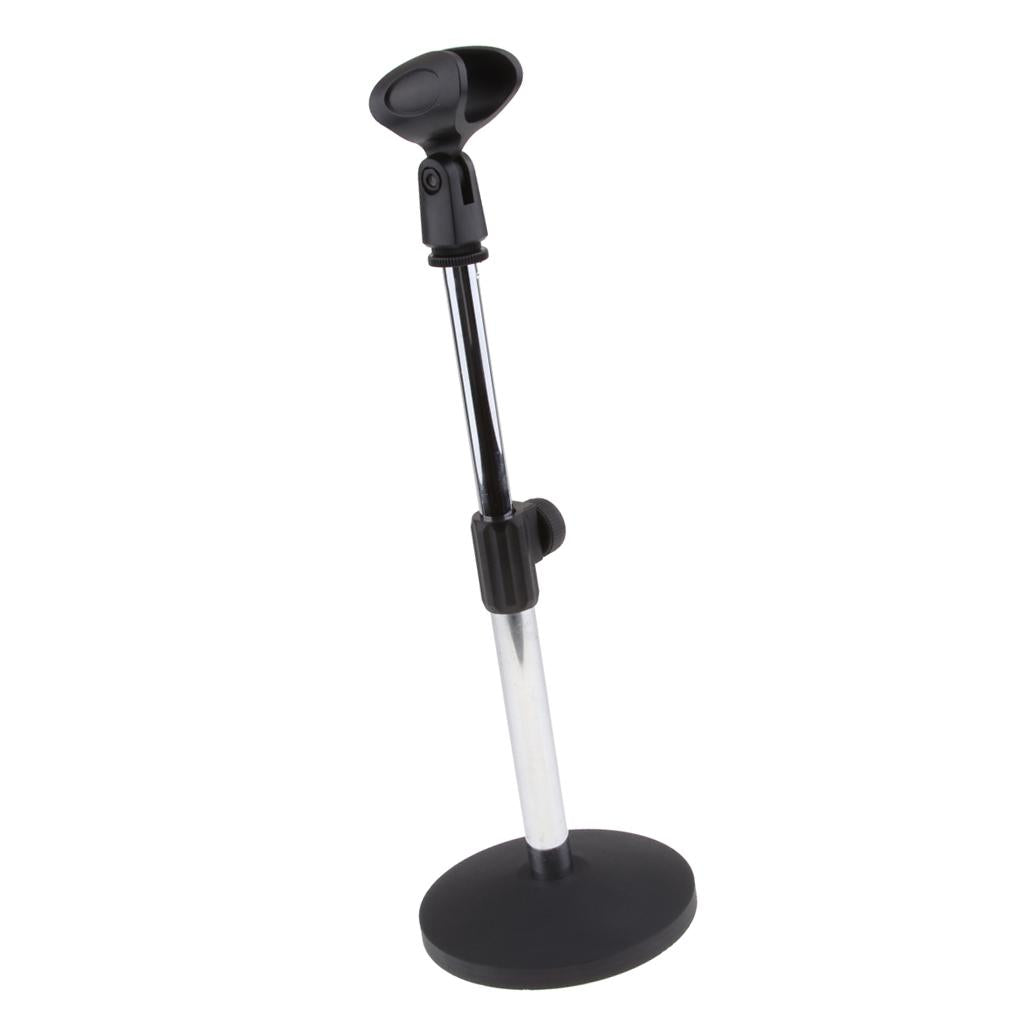 Portable Desktop Microphone Stand Holder for Podcast Meeting Lecture Silver