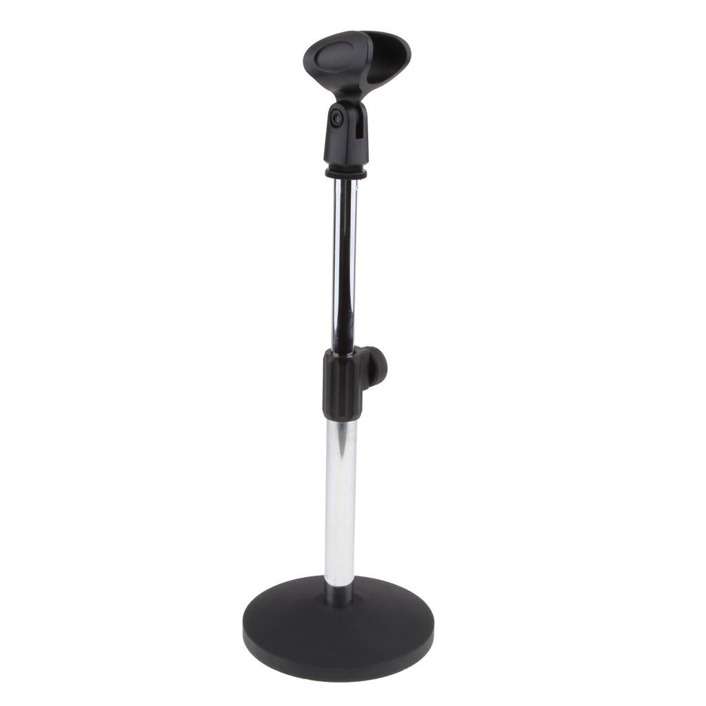 Portable Desktop Microphone Stand Holder for Podcast Meeting Lecture Silver
