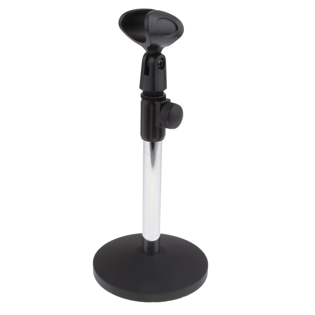 Portable Desktop Microphone Stand Holder for Podcast Meeting Lecture Silver