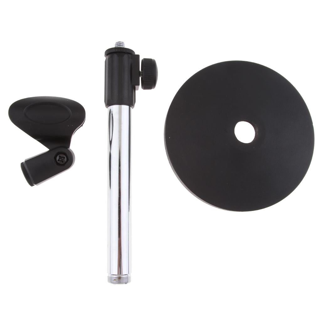 Portable Desktop Microphone Stand Holder for Podcast Meeting Lecture Silver