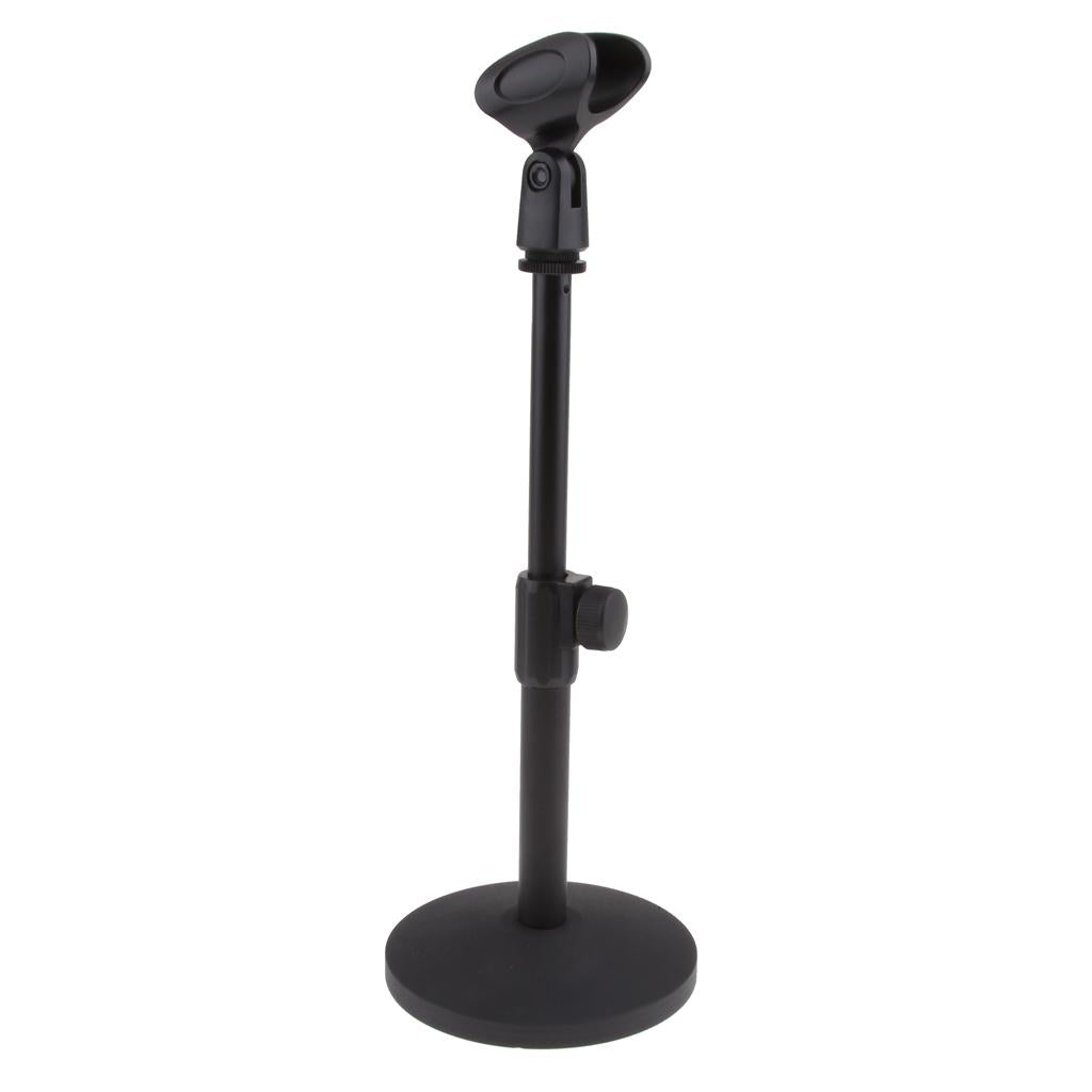 Portable Desktop Microphone Stand Holder for Podcast Meeting Lecture Black