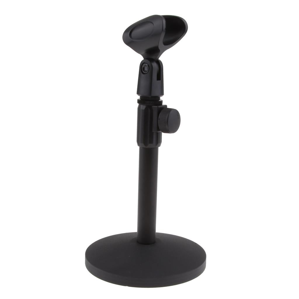 Portable Desktop Microphone Stand Holder for Podcast Meeting Lecture Black