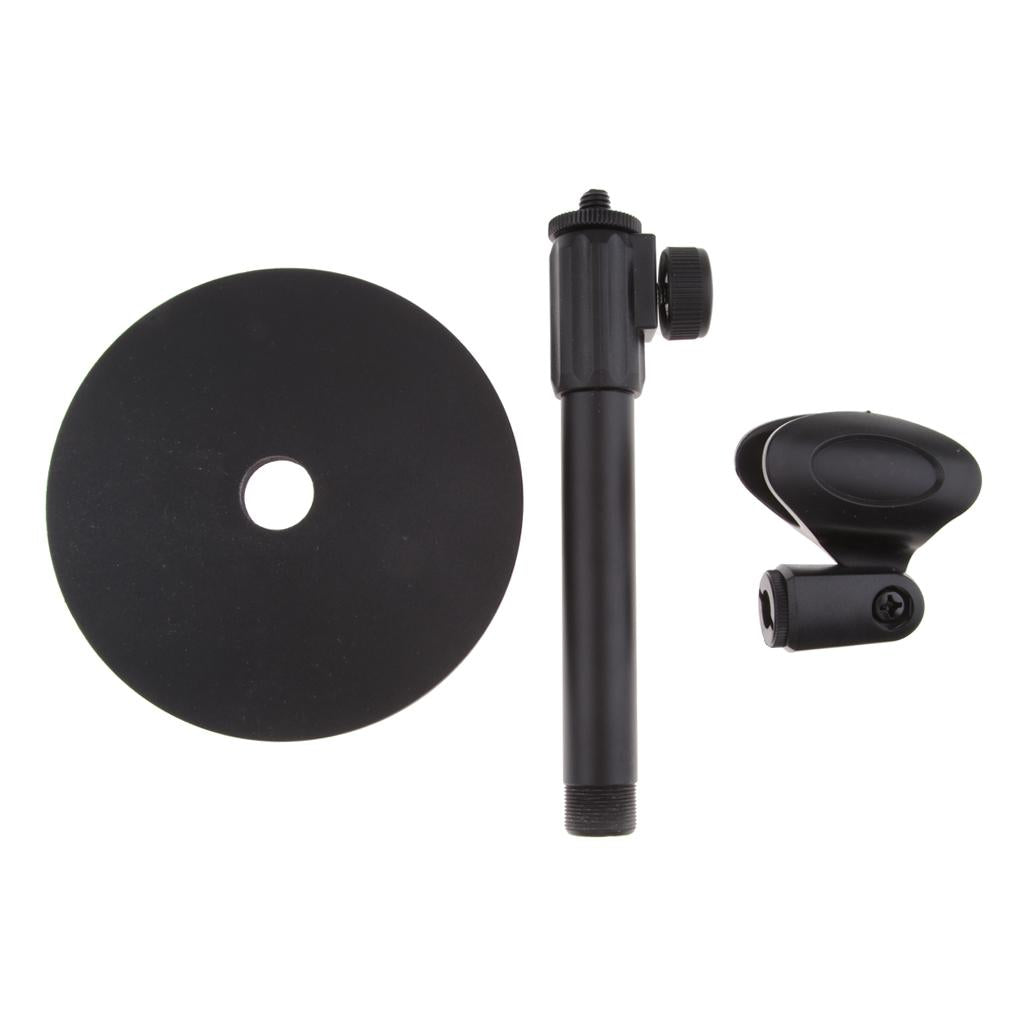 Portable Desktop Microphone Stand Holder for Podcast Meeting Lecture Black