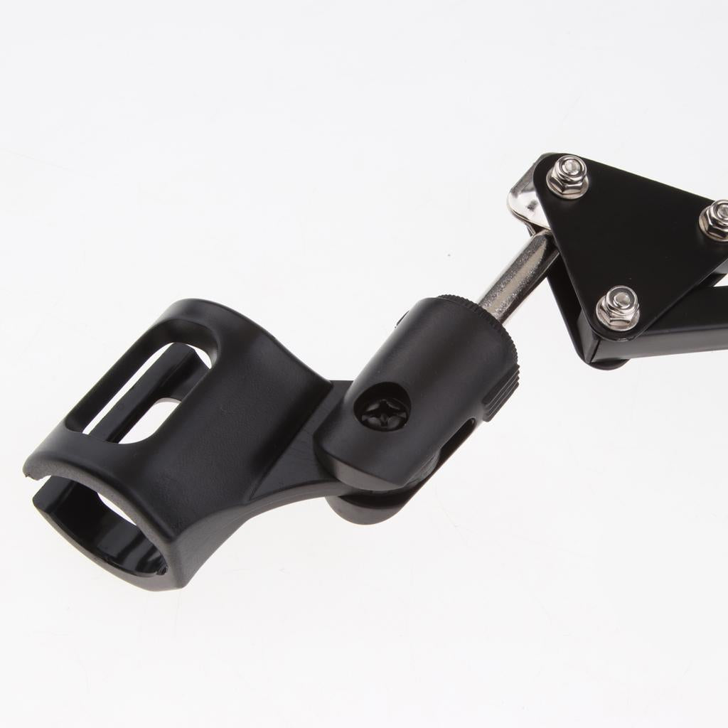 Adjustable Microphone Stand with Suspension Scissor Arm for Radio Black