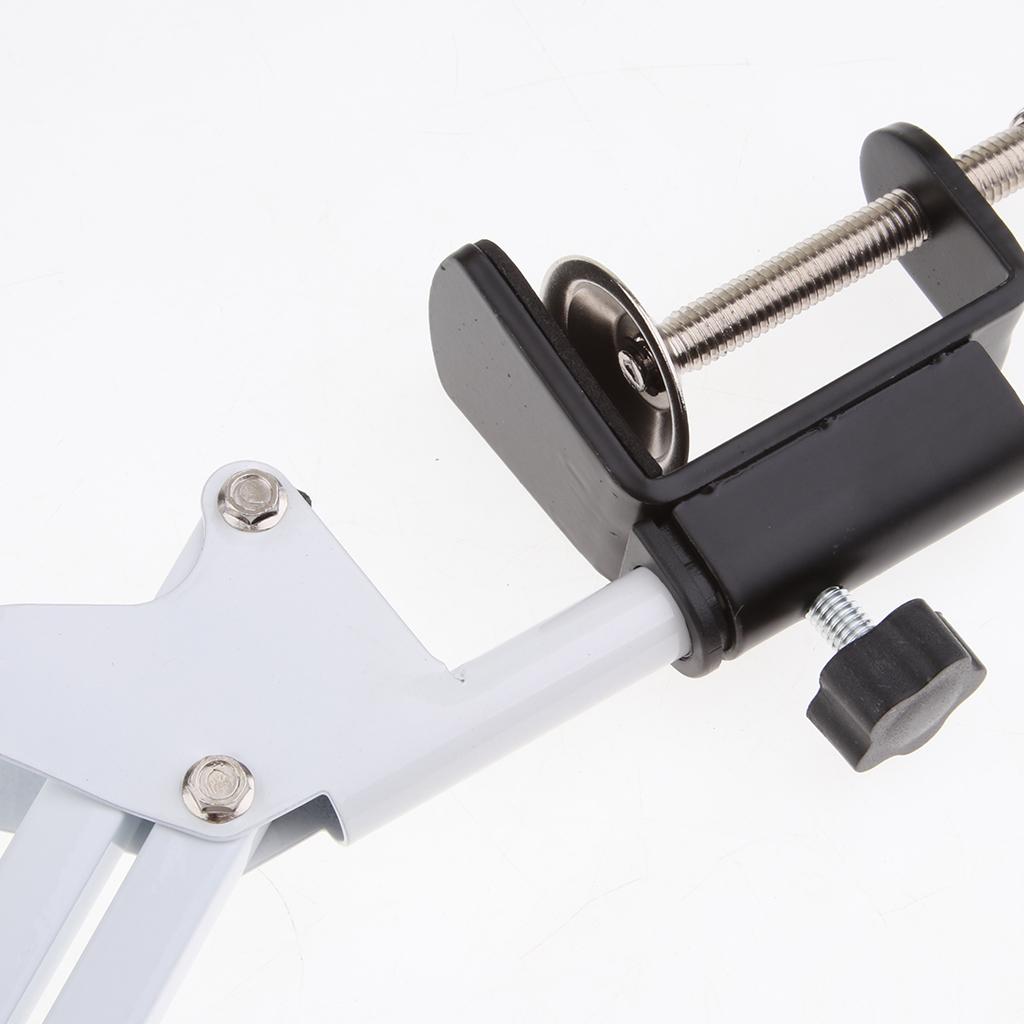 Adjustable Microphone Stand with Suspension Scissor Arm for Radio White