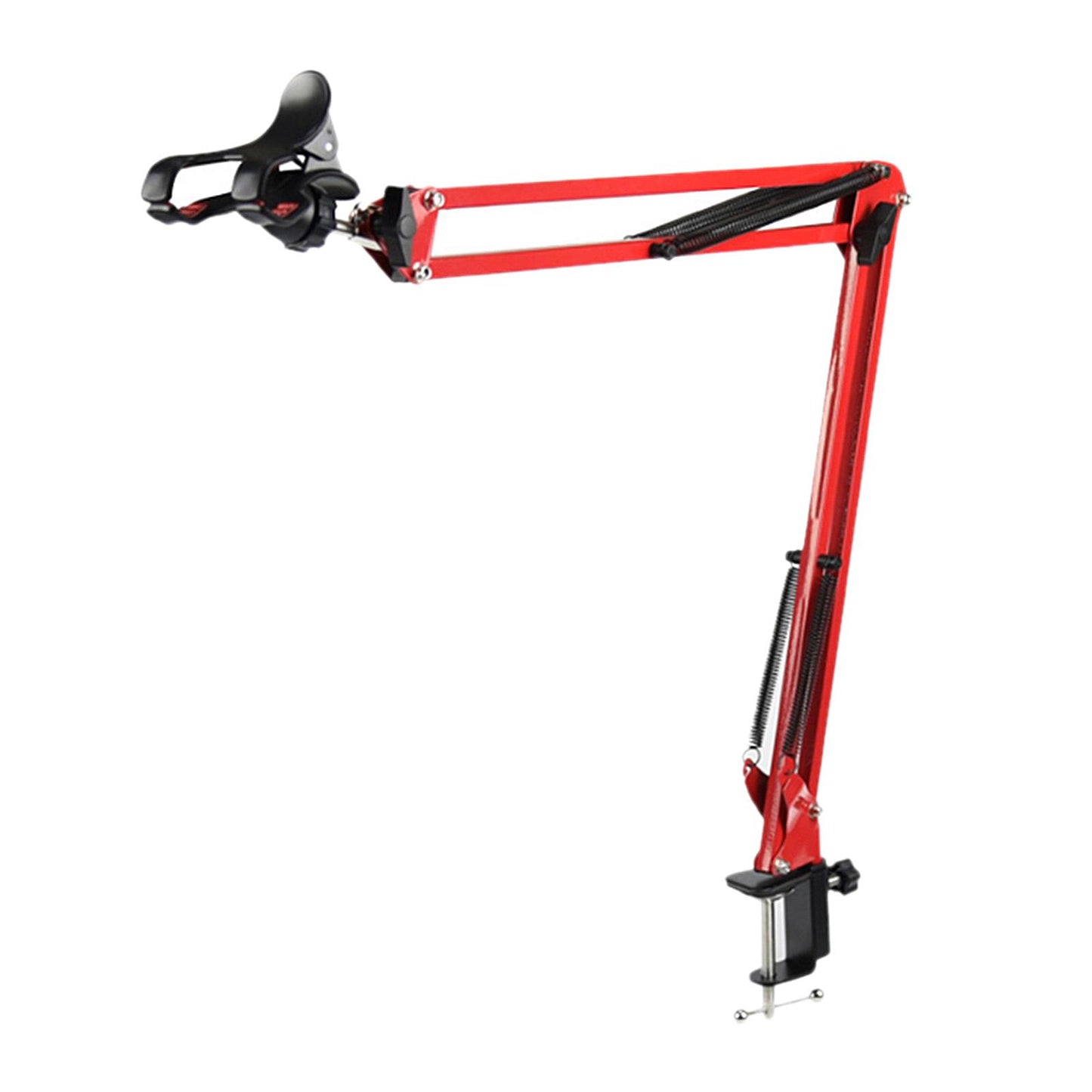 Adjustable Microphone Stand with Suspension Scissor Arm for Radio Red