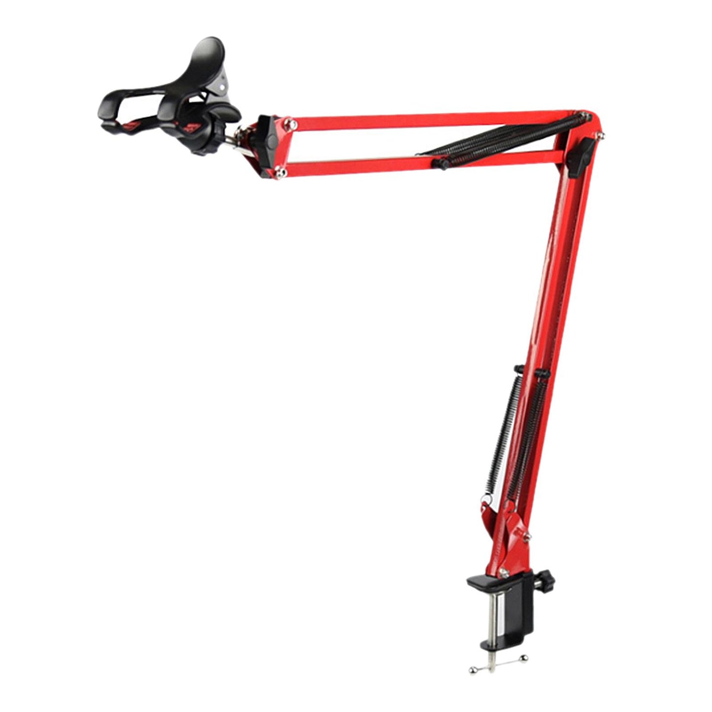 Adjustable Microphone Stand with Suspension Scissor Arm for Radio Red