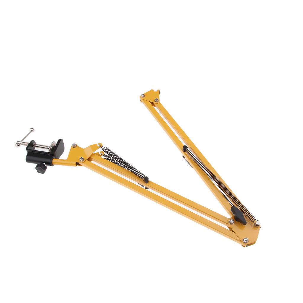 Adjustable Microphone Stand with Suspension Scissor Arm for Radio Yellow