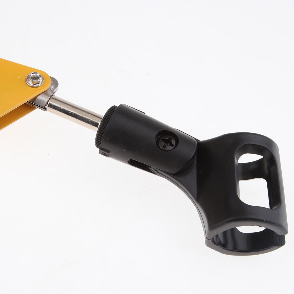 Adjustable Microphone Stand with Suspension Scissor Arm for Radio Yellow