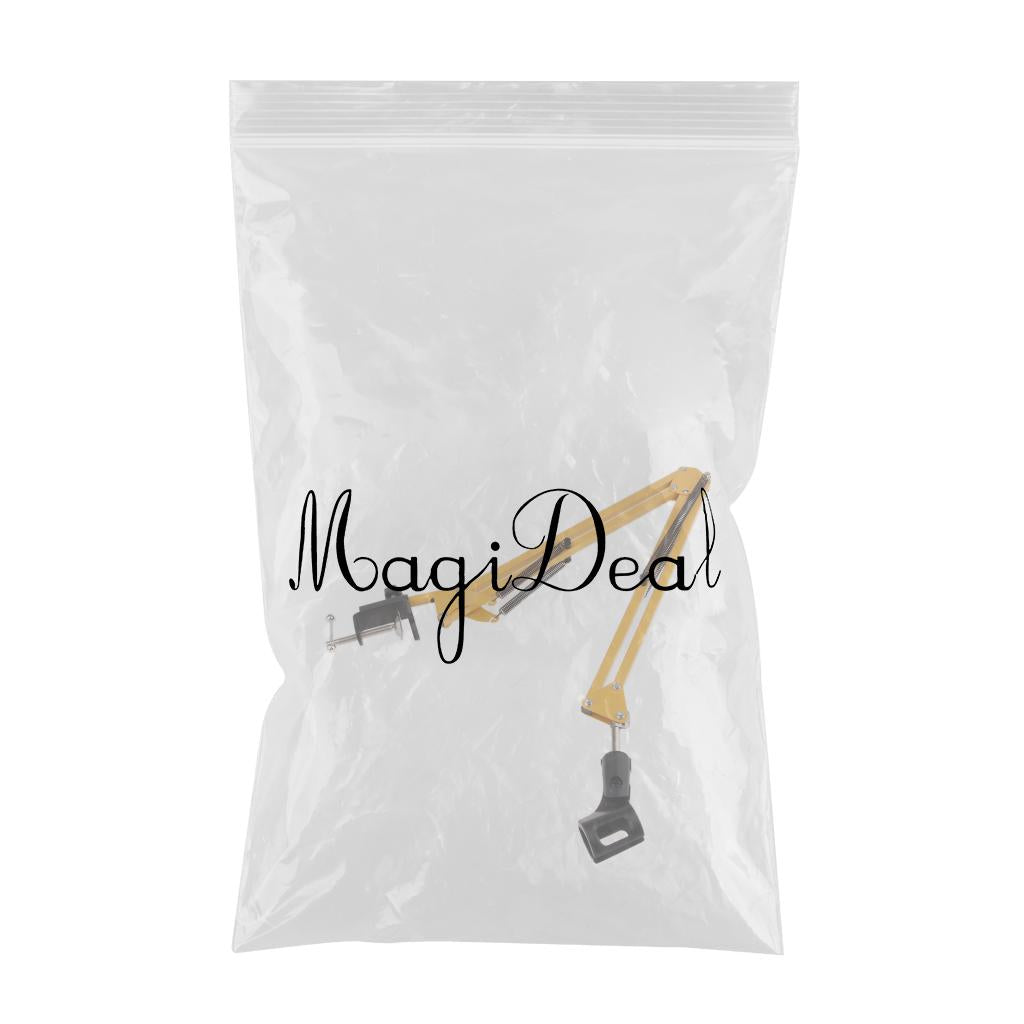 Adjustable Microphone Stand with Suspension Scissor Arm for Radio Yellow