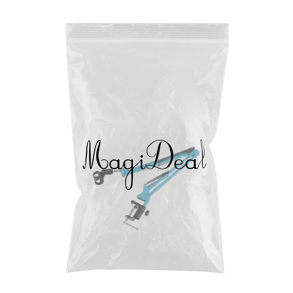 Adjustable Microphone Stand with Suspension Scissor Arm for Radio Blue