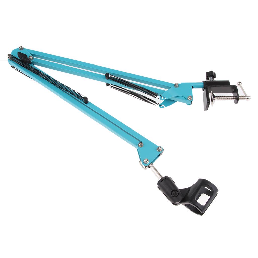 Adjustable Microphone Stand with Suspension Scissor Arm for Radio Blue