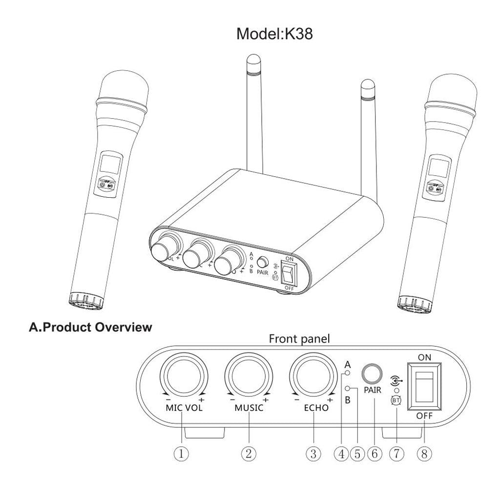 1 Set Wireless Handheld UHF Microphone Karaoke Mic