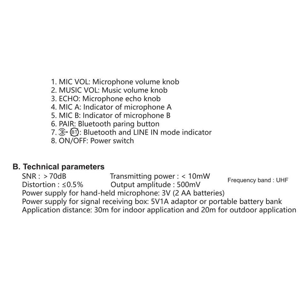 Wireless Handheld UHF Microphone Set
