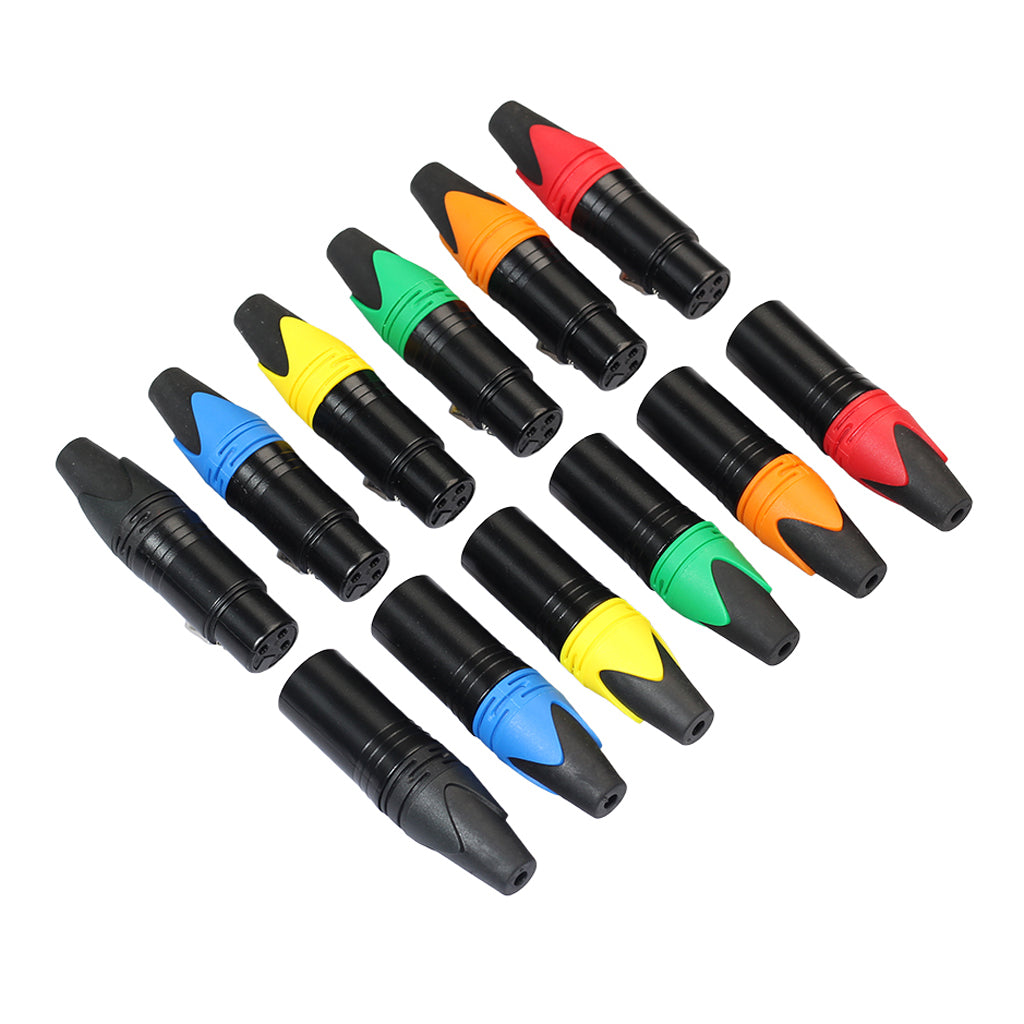 3 Pin XLR Connectors Male and Female Microphone Mic Cable Adapter Black