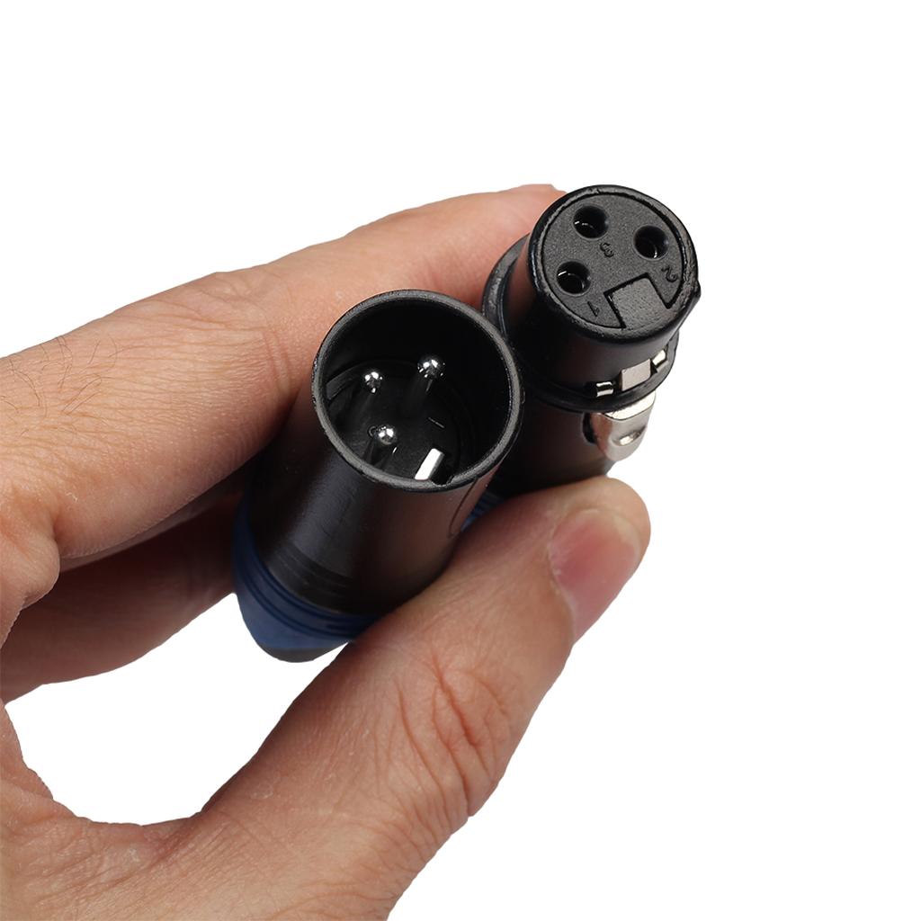 3 Pin XLR Connectors Male and Female Microphone Mic Cable Adapter Yellow
