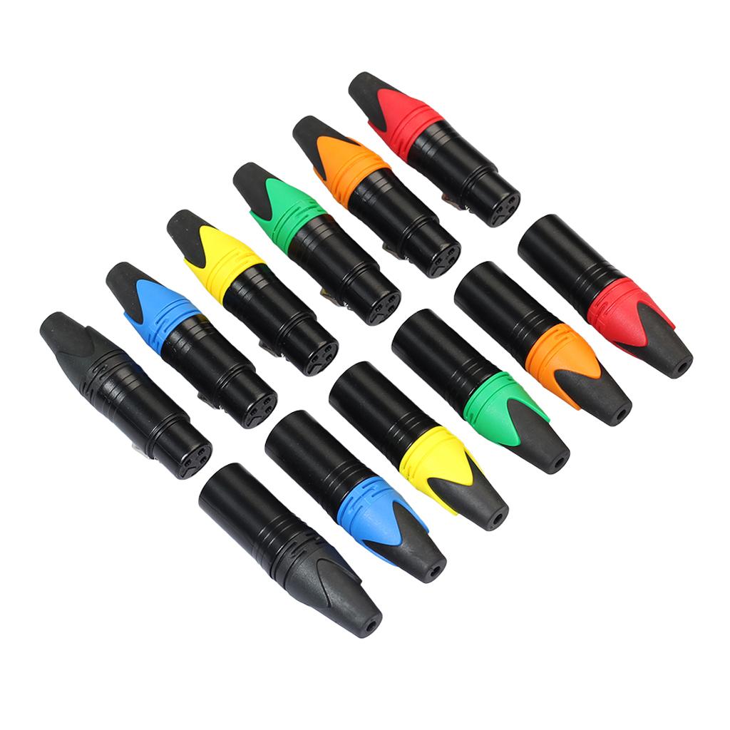 3 Pin XLR Connectors Male and Female Microphone Mic Cable Adapter Yellow
