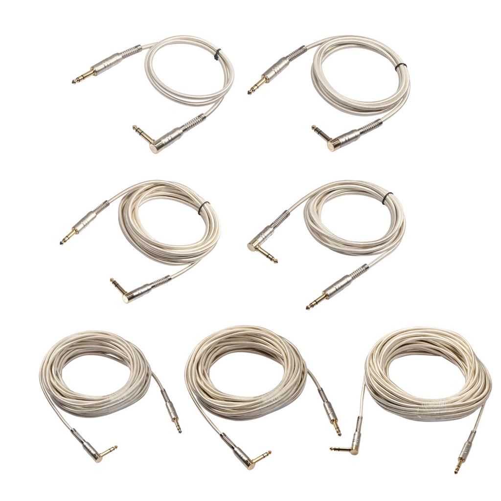 1Piece 6.35mm Male to Male Stereo Audio Aux Cable 90 degree right angle 100cm