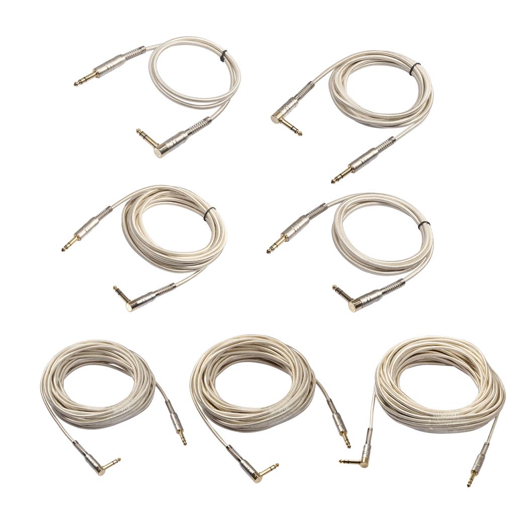 1Piece 6.35mm Male to Male Stereo Audio Aux Cable 90 degree right angle 100cm