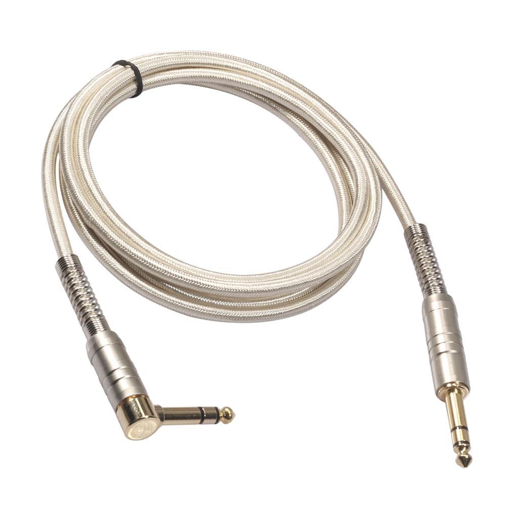 1Piece 6.35mm Male to Male Stereo Audio Aux Cable 90 degree right angle 180cm