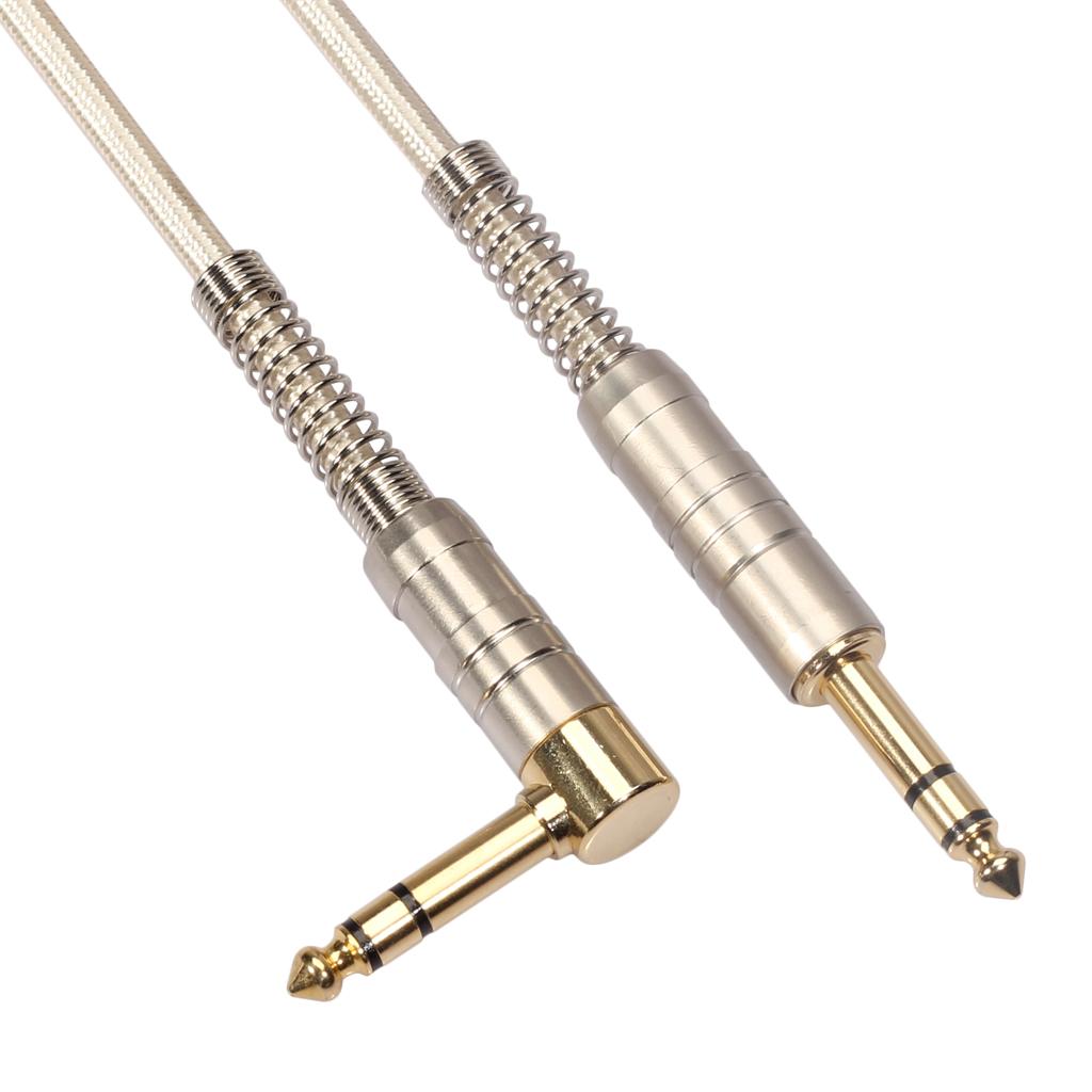 1Piece 6.35mm Male to Male Stereo Audio Aux Cable 90 degree right angle 180cm