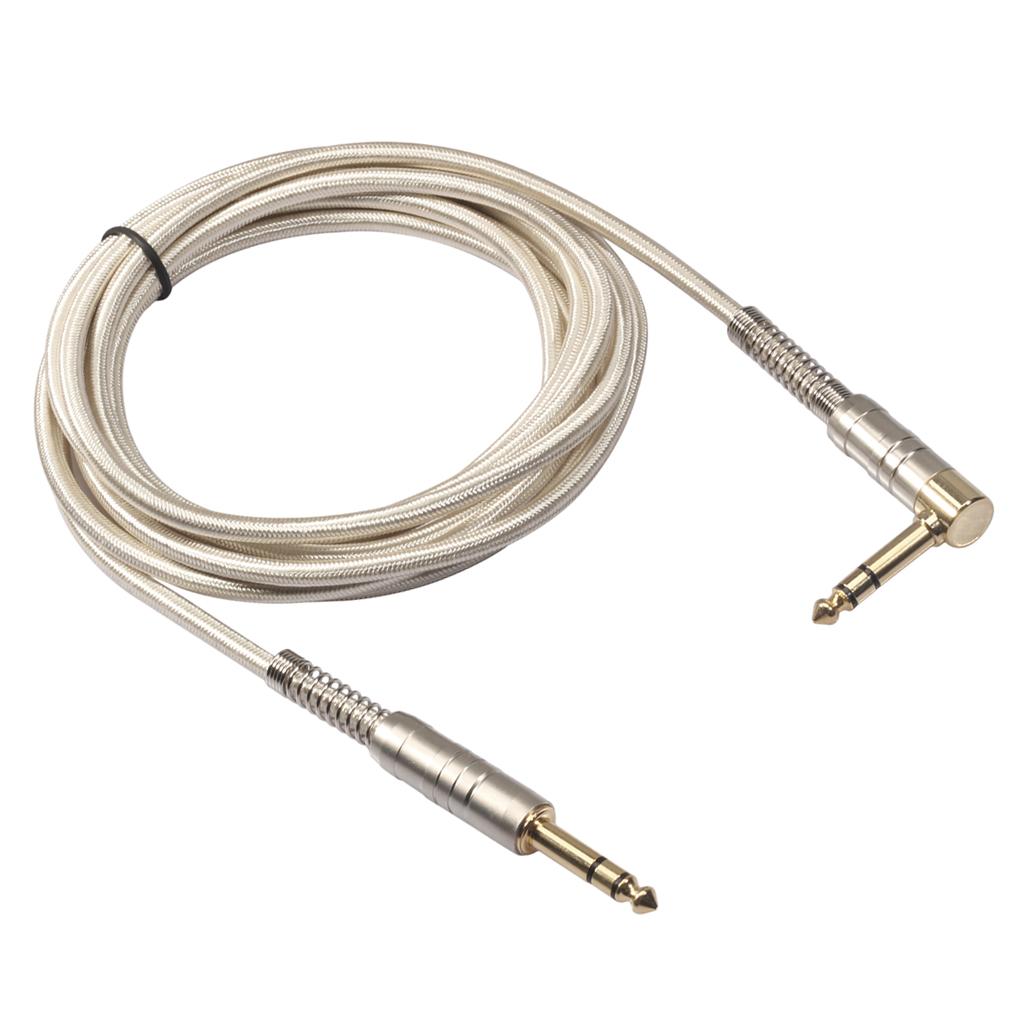 1Piece 6.35mm Male to Male Stereo Audio Aux Cable 90 degree right angle 300cm