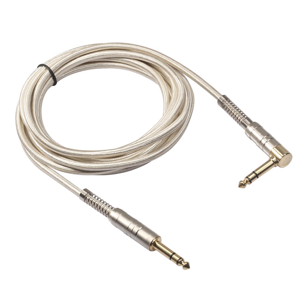 1Piece 6.35mm Male to Male Stereo Audio Aux Cable 90 degree right angle 300cm