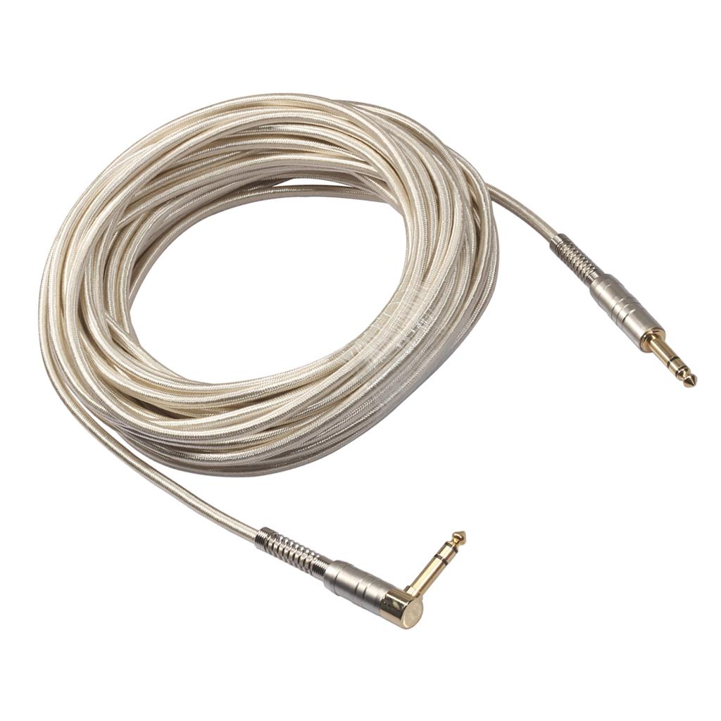 1Piece 6.35mm Male to Male Stereo Audio Aux Cable 90 degree right angle 1000cm