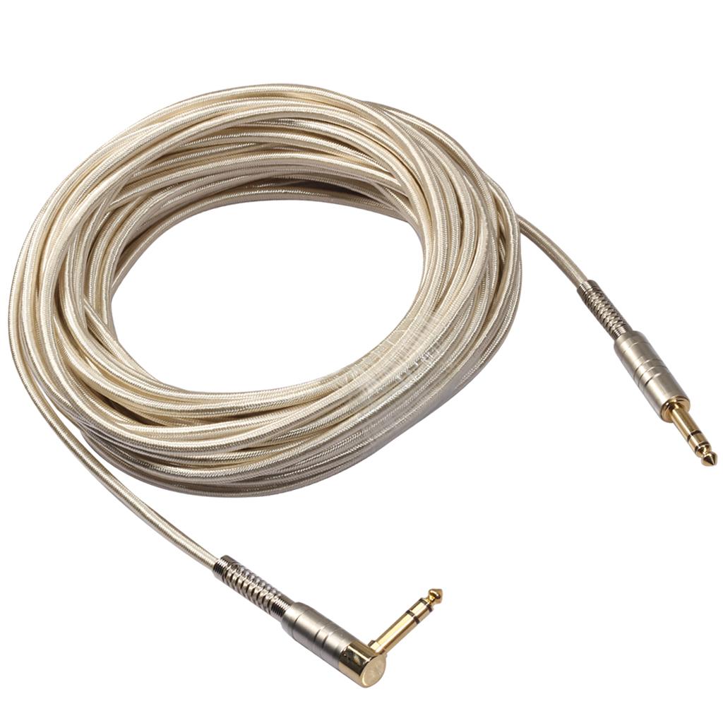 1Piece 6.35mm Male to Male Stereo Audio Aux Cable 90 degree right angle 1500cm