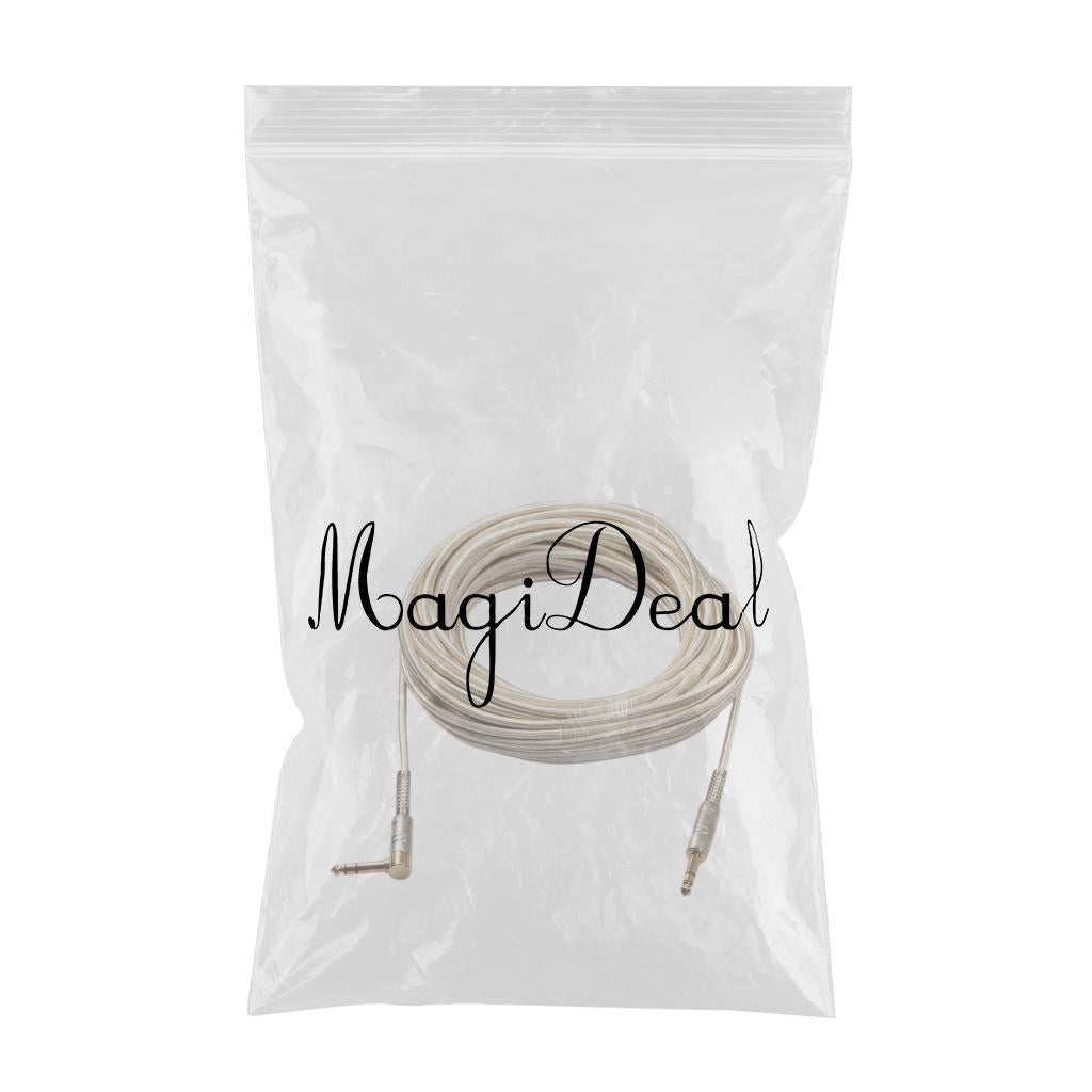 1Pc 6.35mm Male to Male Stereo Audio Aux Cable 2000cm Golden
