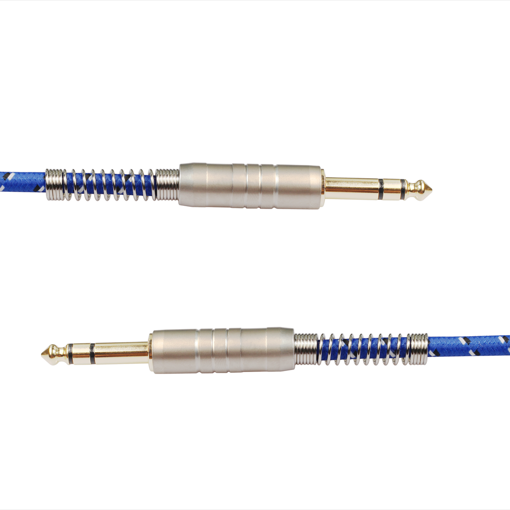 1Pc 6.35mm Male to Male Stereo Audio Aux Cable 1000cm