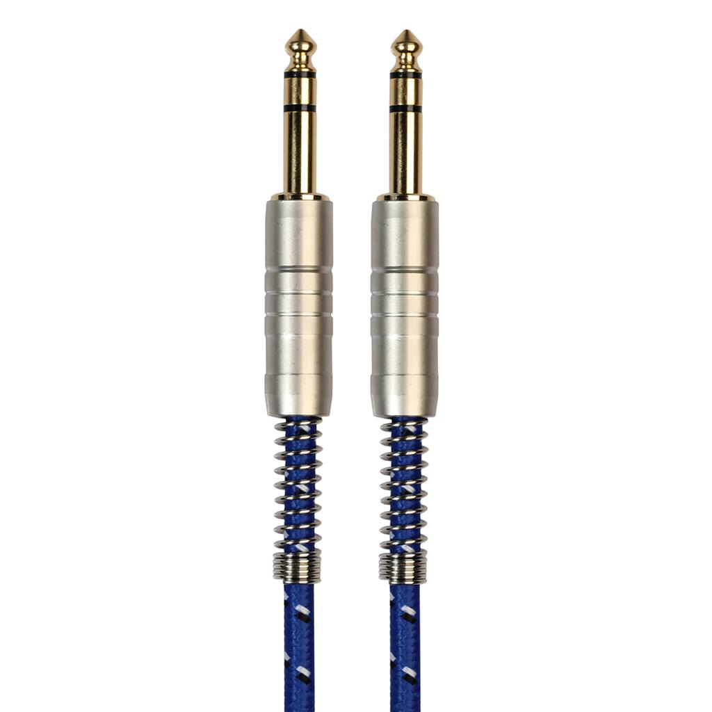 1Pc 6.35mm Male to Male Stereo Audio Aux Cable 1000cm