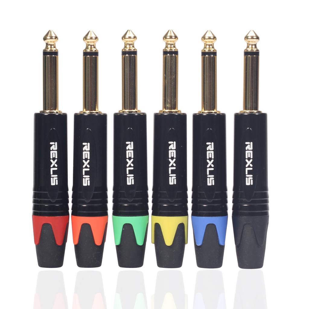 6.35mm Stereo Jack Plug for DIY Audio Soldering for Microphone Guitar Blue
