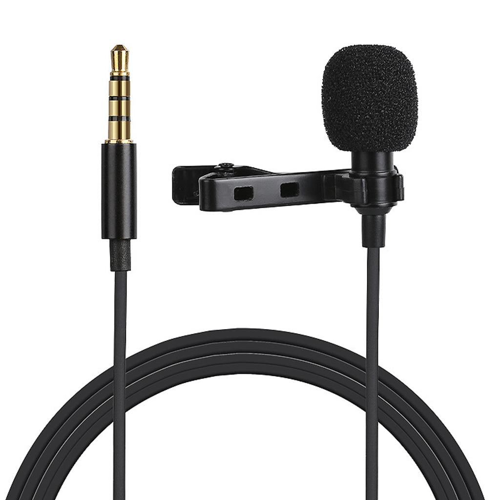 3.5mm Plug Clip On Lapel Condenser Microphone Hands Free Omnidirectional Mic
