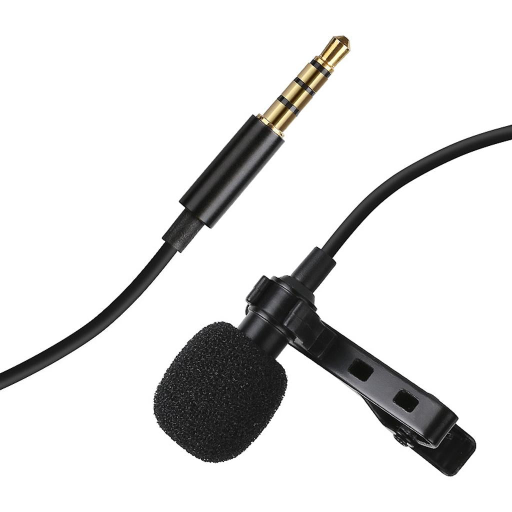 3.5mm Plug Clip On Lapel Condenser Microphone Hands Free Omnidirectional Mic