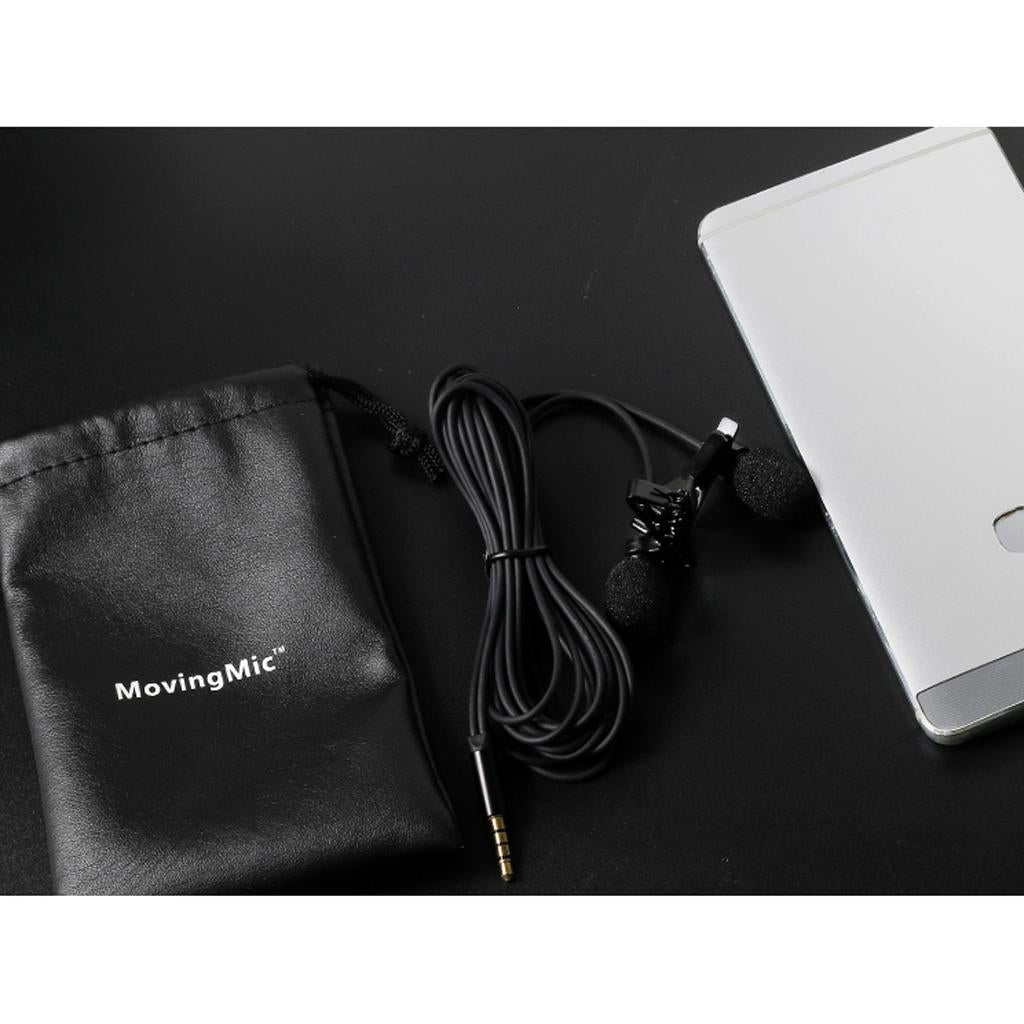 Dual Head Clip On Lapel Condenser Microphone Hands Free Omnidirectional Mic