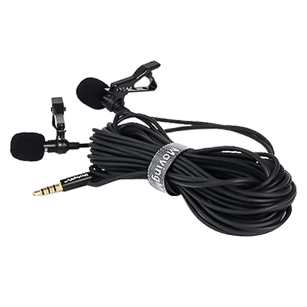 Pro Tie Clip Mic Lapel Condenser Microphone For Live/Program Interviews