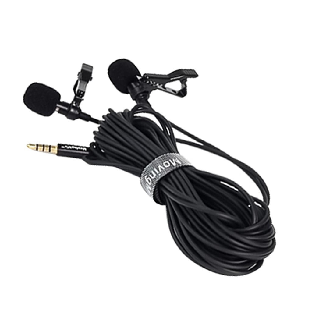 Pro Tie Clip Mic Lapel Condenser Microphone For Live/Program Interviews