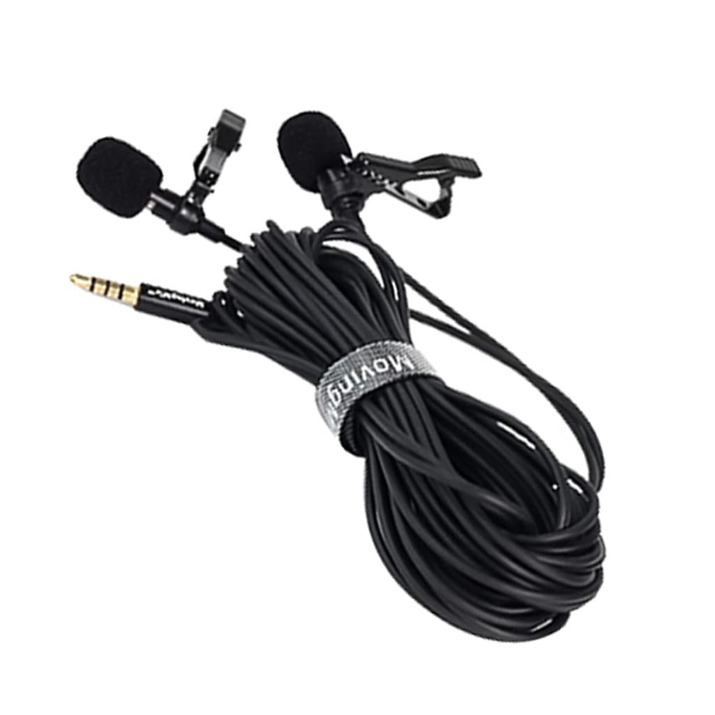 Pro Tie Clip Mic Lapel Condenser Microphone For Live/Program Interviews