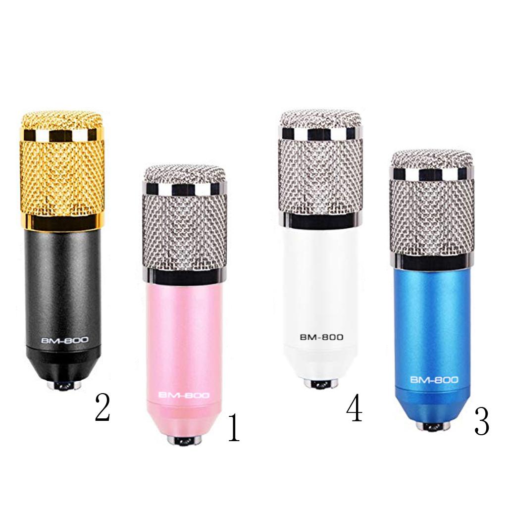 Condenser Microphone BM800 Mic Kit for Studio Recording Broadcasting Pink