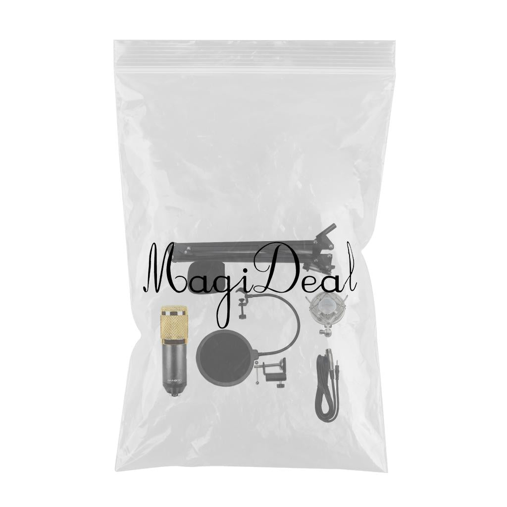Condenser Microphone BM800 Mic Kit for Studio Recording Broadcasting Black