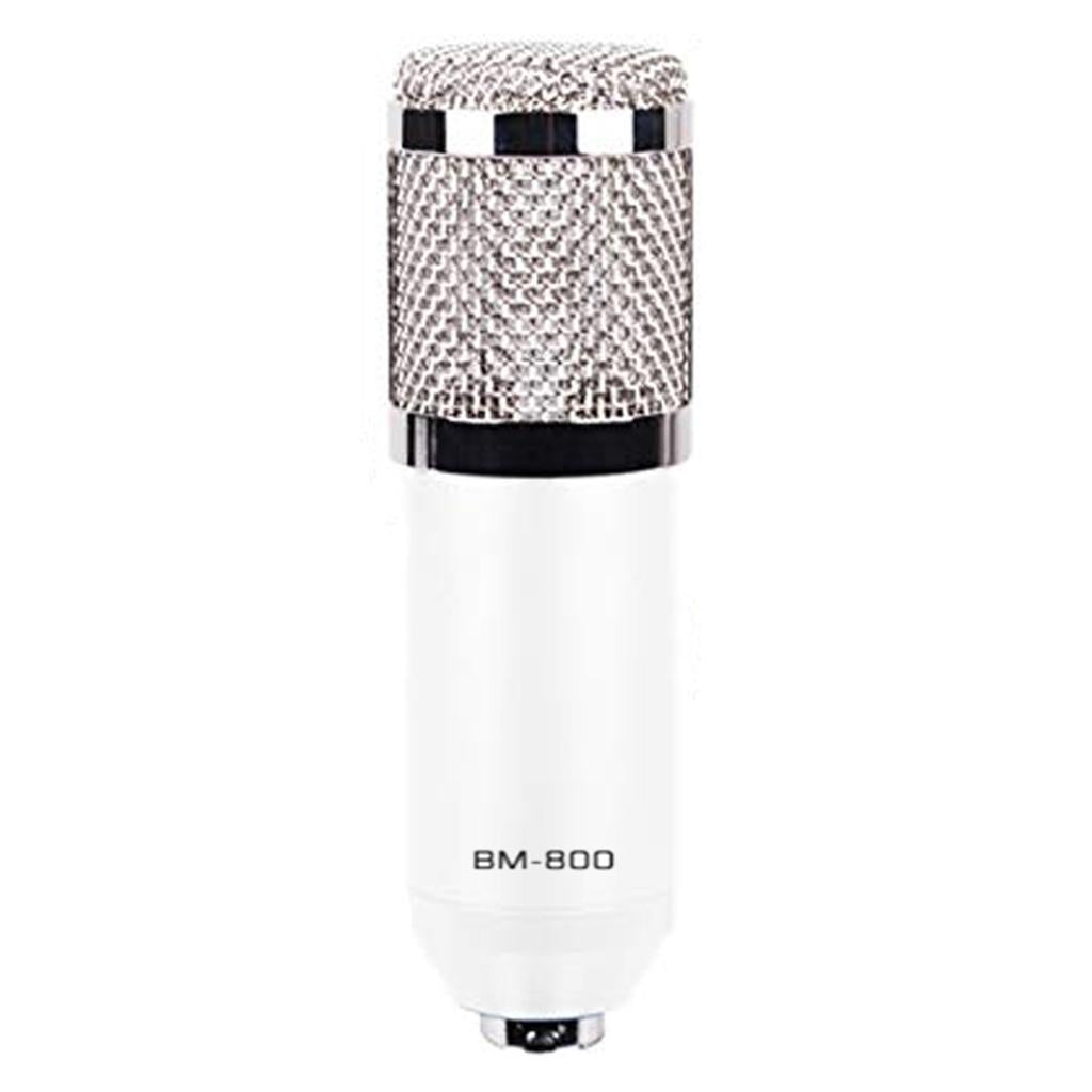 Condenser Microphone BM800 Mic Kit for Studio Recording Broadcasting White
