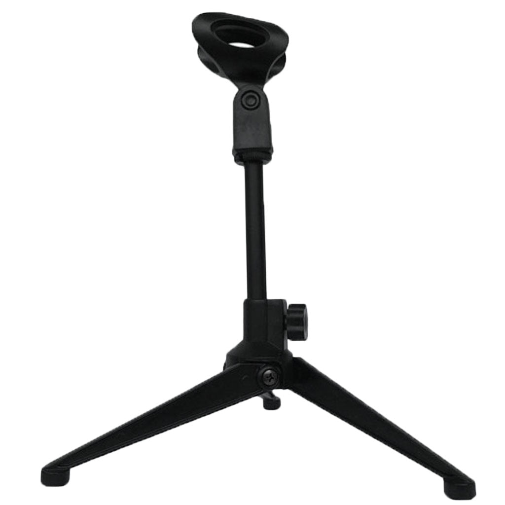 Microphone Stand Short Tripod Microphone Stand Spring Loaded Mic Clip Black