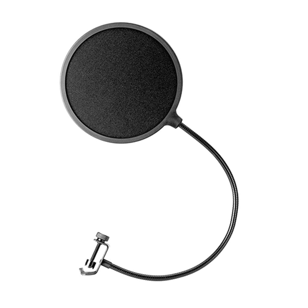 Microphone Windscreen Foam Mic Studio Shield Pop Filter with Stand Clip Set